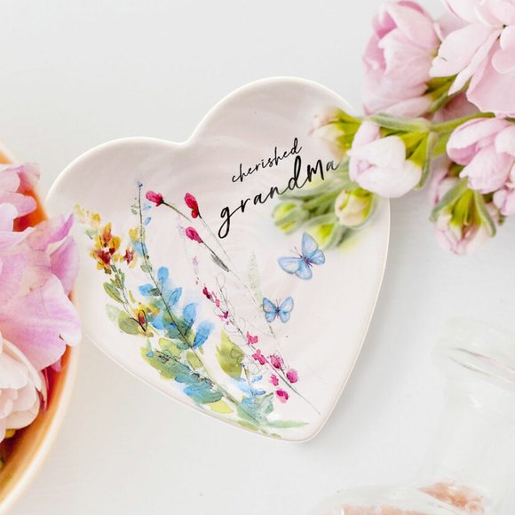NWT Trinket Dish, Gift for Your Grandma- watercolor floral art by Amylee… - Picture 1 of 5